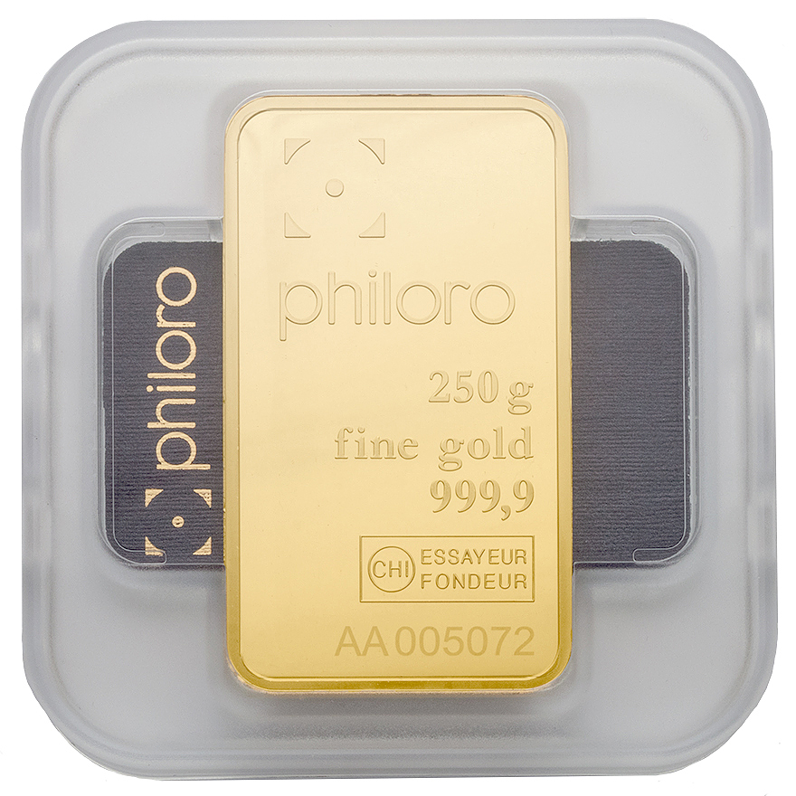 Goldbarren philoro 250 g Gold kaufen Goldbarren philoro 250 g Gold kaufen