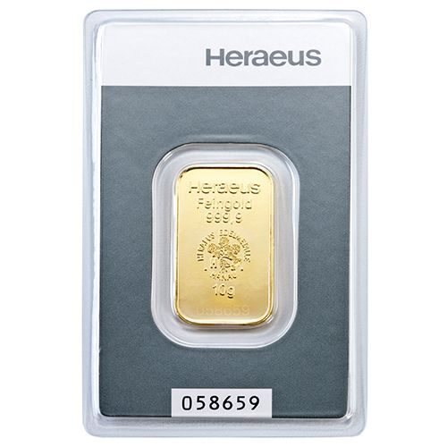 Goldbarren kaufen Heraeus 10 g