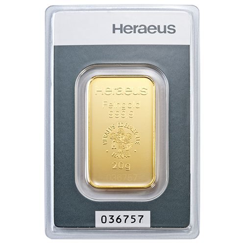 Goldbarren kaufen Heraeus 20 g