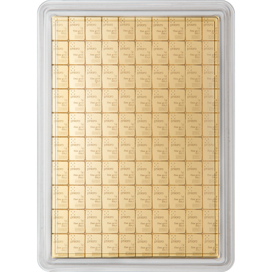 CombiBar philoro 100 g Goldbarren kaufen CombiBar philoro 100 g Goldbarren kaufen
