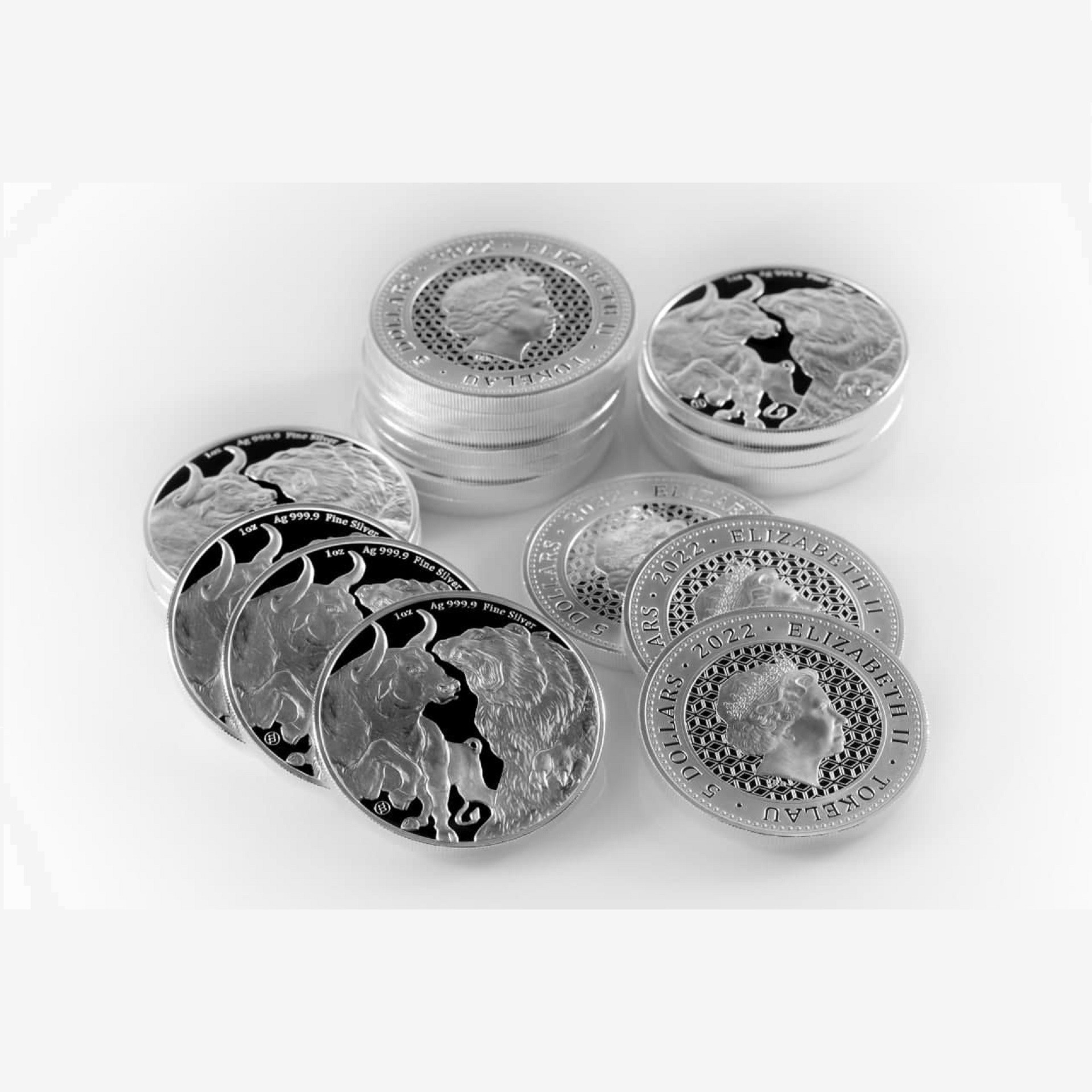 Silbermünzen kaufen Tube 20 Stück 1 oz Silber Bull & Bear Silbermünzen kaufen Tube 20 Stück 1 oz Silber Bull & Bear