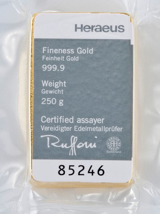 Argor Heraeus 250 g Gold kaufen Argor Heraeus 250 g Gold kaufen