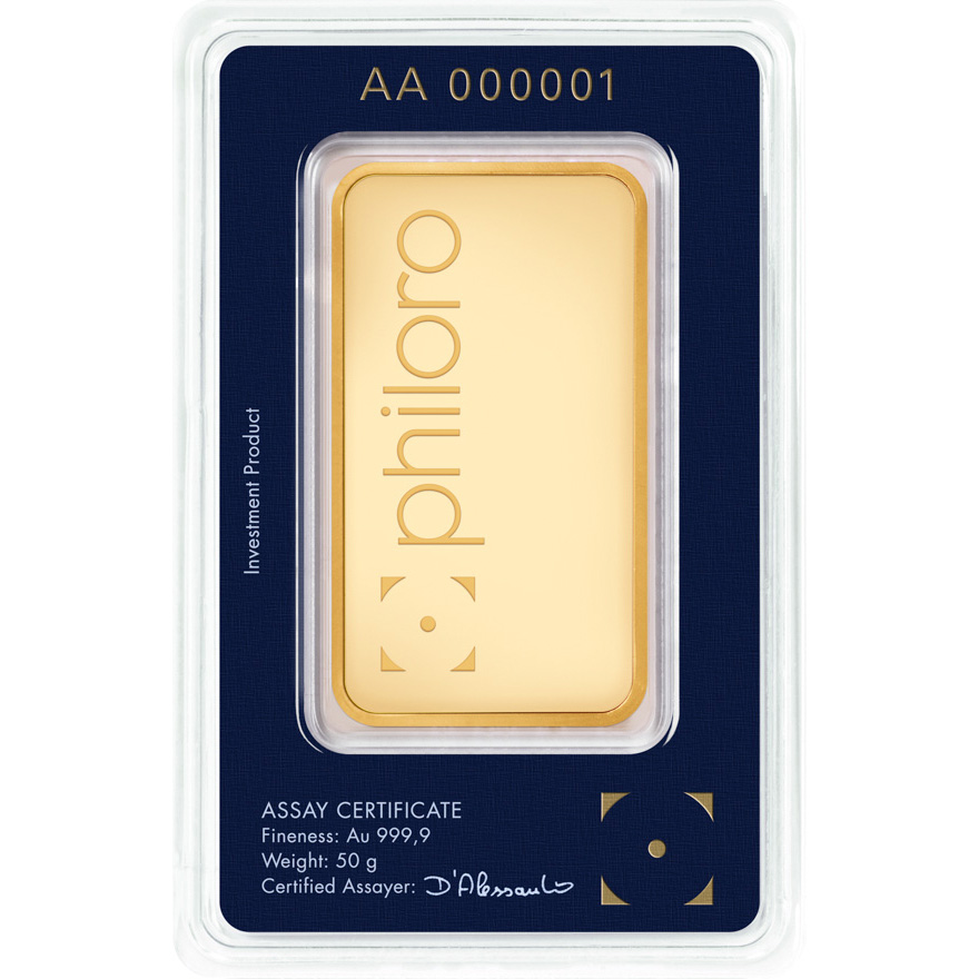 Philoro 50g Goldbarren kaufen Philoro 50g Goldbarren kaufen
