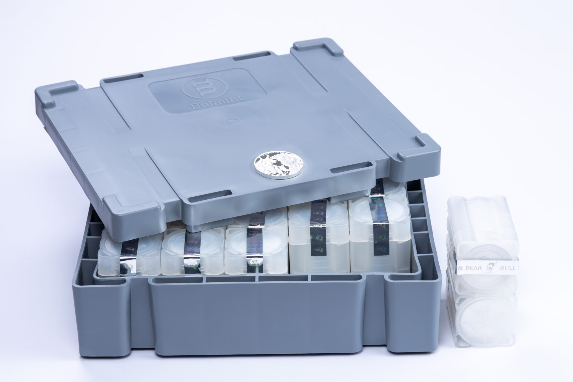 Masterbox 400 Stück 1 oz Silber Bull & Bear Silbermünzen kaufen Masterbox 400 Stück 1 oz Silber Bull & Bear Silbermünzen kaufen