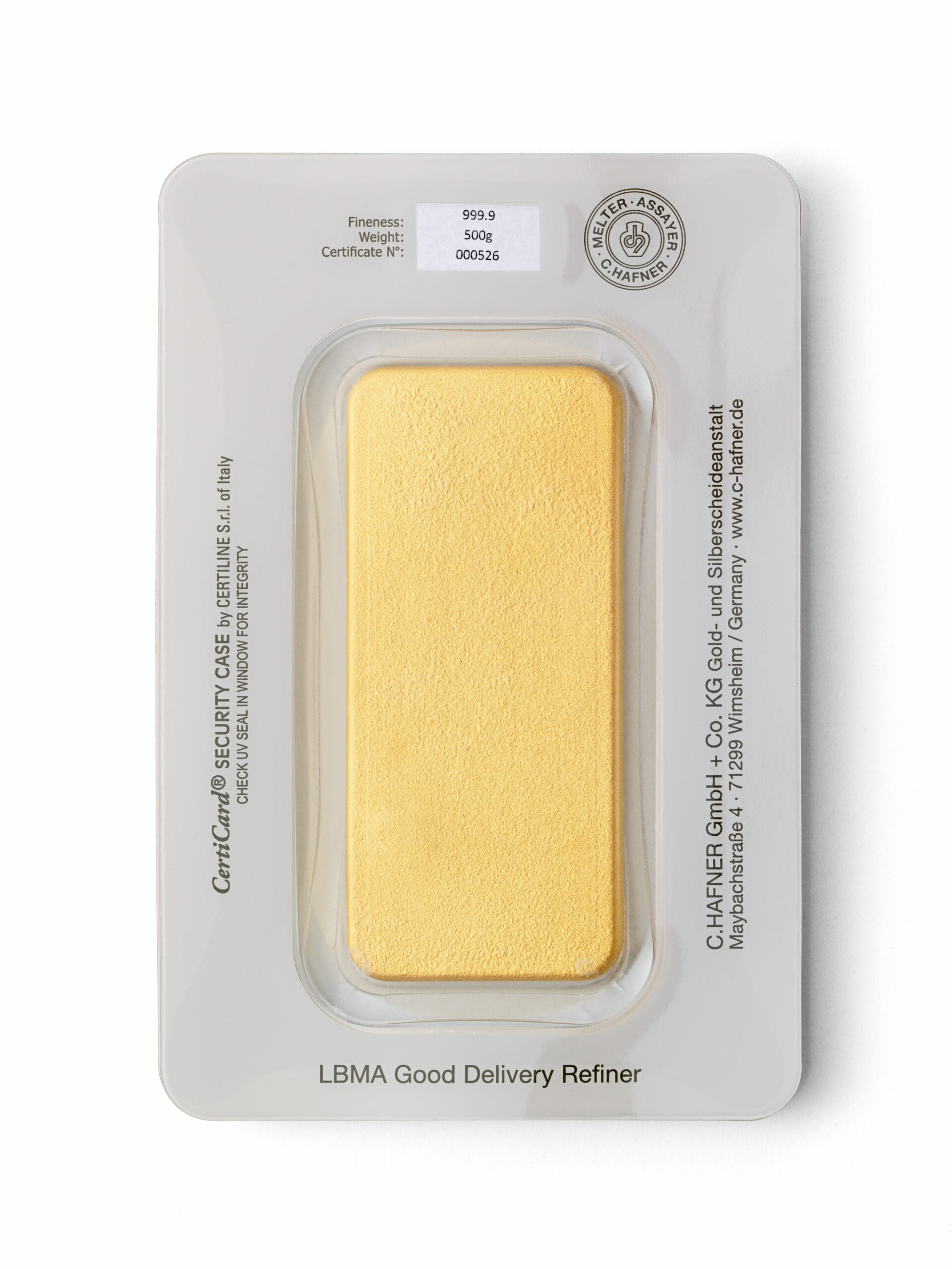 C.Hafner 500 g Goldbarren kaufen C.Hafner 500 g Goldbarren kaufen